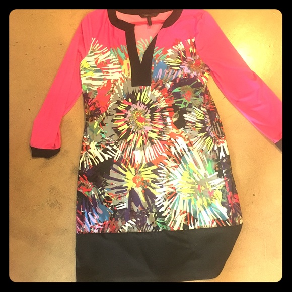 BCBG floral long sleeve dress