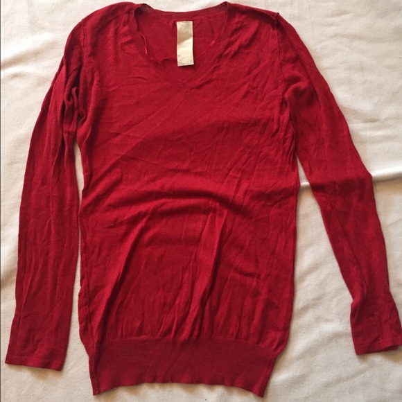 Flying Tomato red sheer sweater S/M