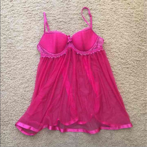 Victoria Secret Sheer Pink Lingerie Top