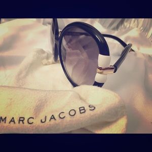 Marc Jacobs Black / White / Gold Sunglasses