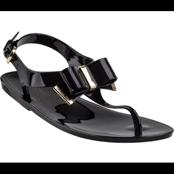 Michael Kors Jelly Bow Sandals- Black