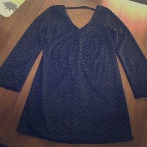 Long sleeve velour dress