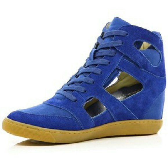 River Island Blue Concealed Wedge Cut Out High Top