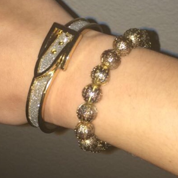 2 gold bracelets