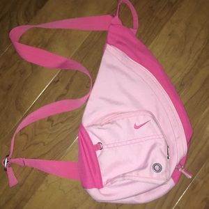 Pink Nike one shoulder backpack