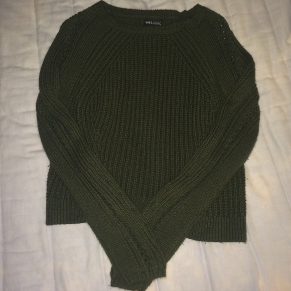 dark green crop sweater - Picture 1 of 3