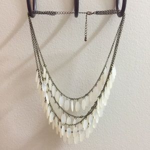 Four layer tear drop necklace