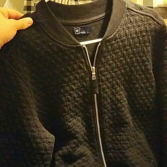 Gap Black Quilted Zip Up Jacket Size L