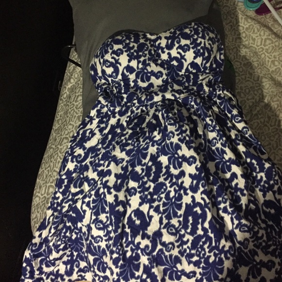 Blue shirt dress