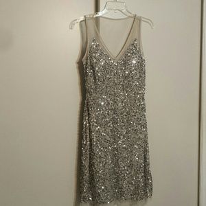 Silver sequin cocktail/party dress