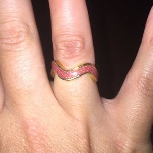 Kate Spade gold and pink wave ring - size 6