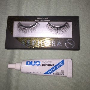 Fake eyelash and adhesive set