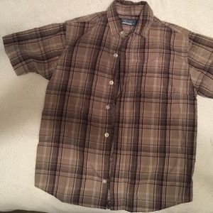 Boys shirt small, brown, maybe warn twice.