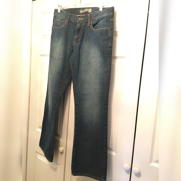 Men's faded boot cut jeans