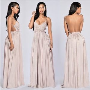 Mocha Open Back Dress