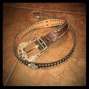 Brown Blingy cross belt