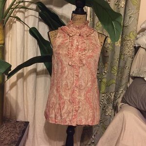 J Crew paisley print sleeveless button down top