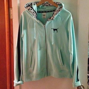 EUC PINK VS Funnel Neck Mint Green Hoodie Large