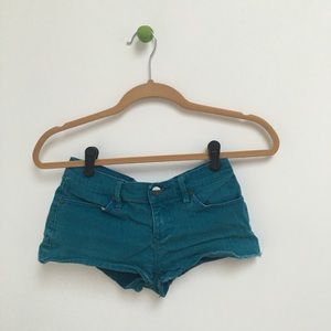 Hand dyed denim shorts