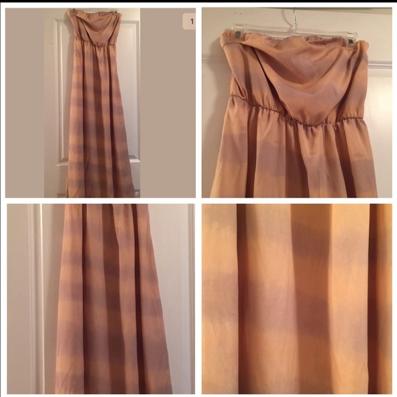 Pink and lavender maxi dress strapless