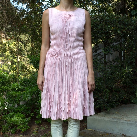 CHANEL CASHMERE & LINEN-BLEND DRESS
