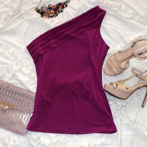 Limited Fuschia One Shoulder Top