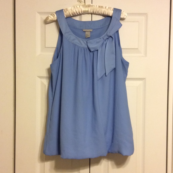 H&M Tops - H&M Periwinkle Bow Detail Bubble Hem Tank