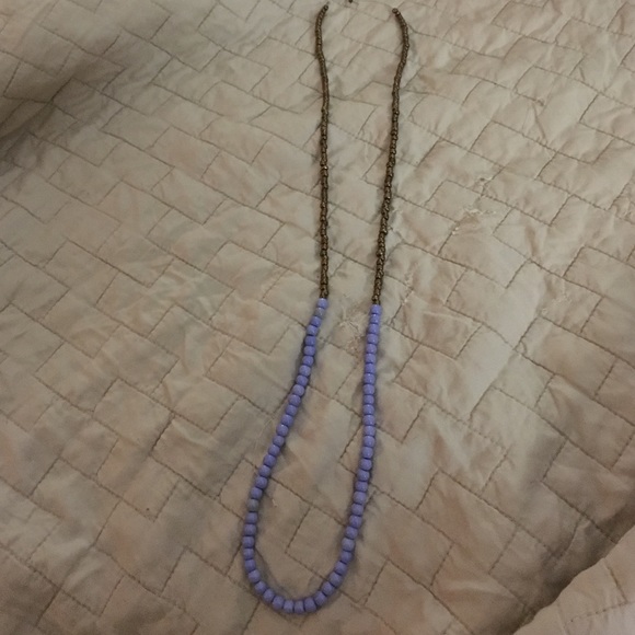 Purple and bronze beaded necklace