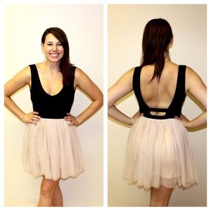 Ballet Inspired Mini Dress With Cutouts