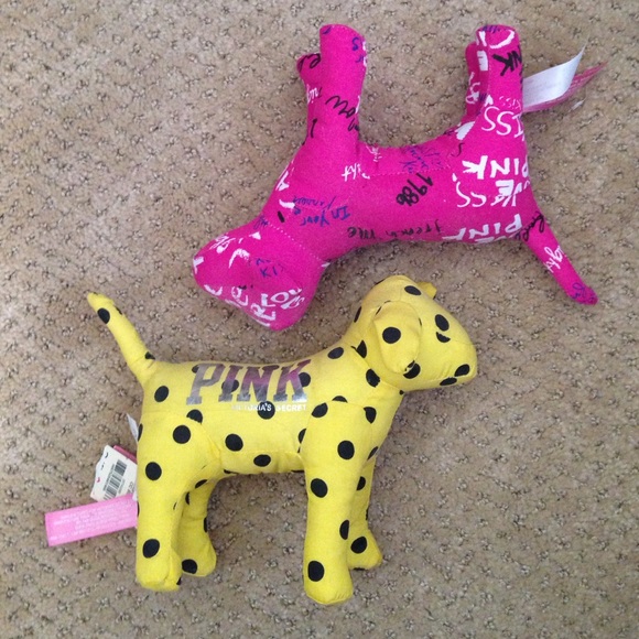 Victoria Secret PINK Plush Dog Yellow and Pink