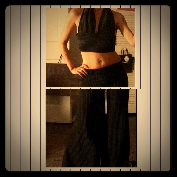 Black pin-stripe 2 piece