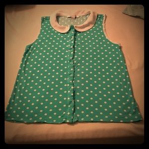 F21 polka dot Peter Pan shirt size small