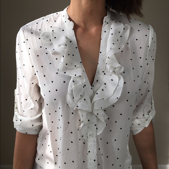 Anne ruffle polka dots blouse. Executive wear - Picture 4 of 4