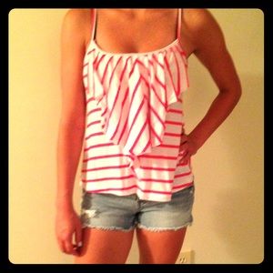 Pink & White Striped Tank