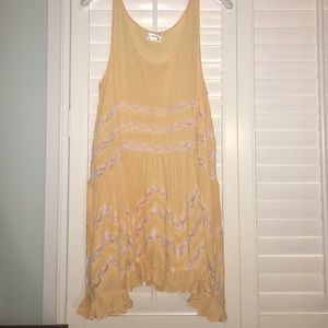 Free People yellow trapeze dress
