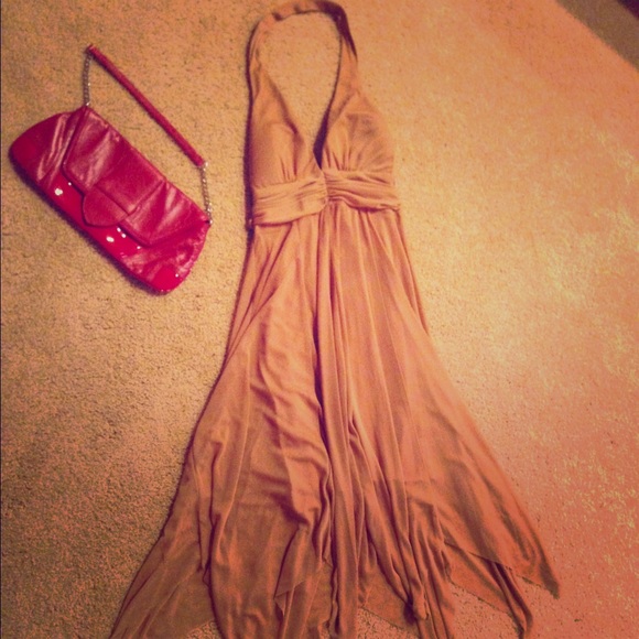 Halter Dress (tan) by Alyn Paige New York