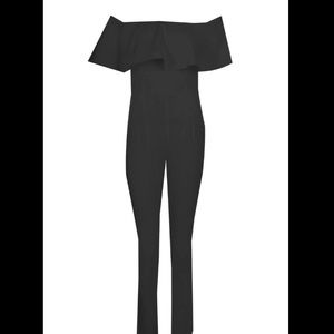 FRILL OFF THE SHOULDER JUMPSUIT