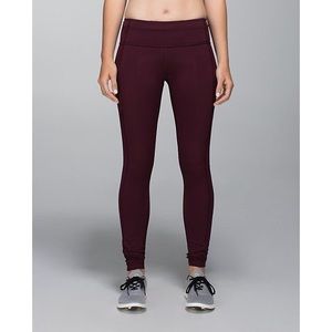 maroon colored lulu lemon leggings