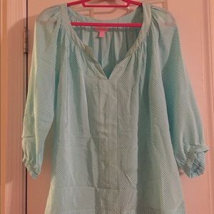 Lilly Pulitzer Blue and white stripe Elsa top