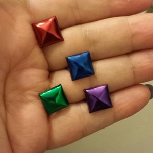 Multi colored pyramid studs