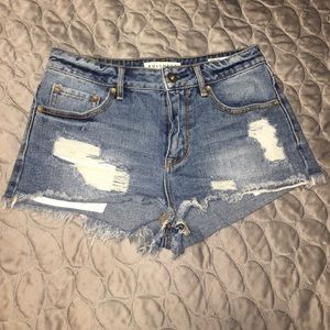 High Rise Denim Shorts