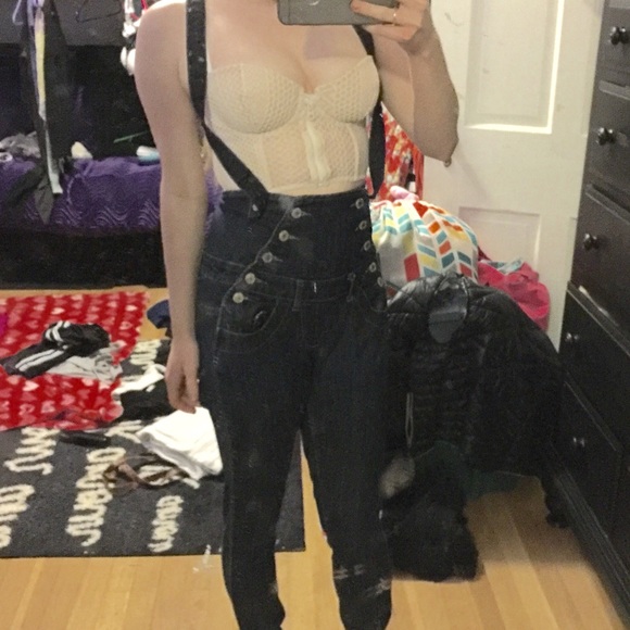 Skinny Jean "Sailor Buttoned" Overalls