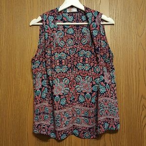 Pleated V-Neck Blouse