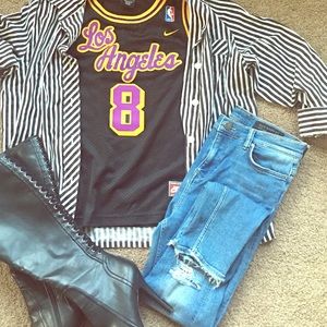 All Saints high waisted jeans cute ripped ankles!