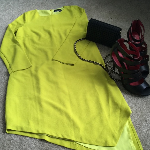 Apple green asymmetric dress