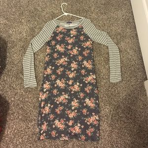 Grey Floral Dress