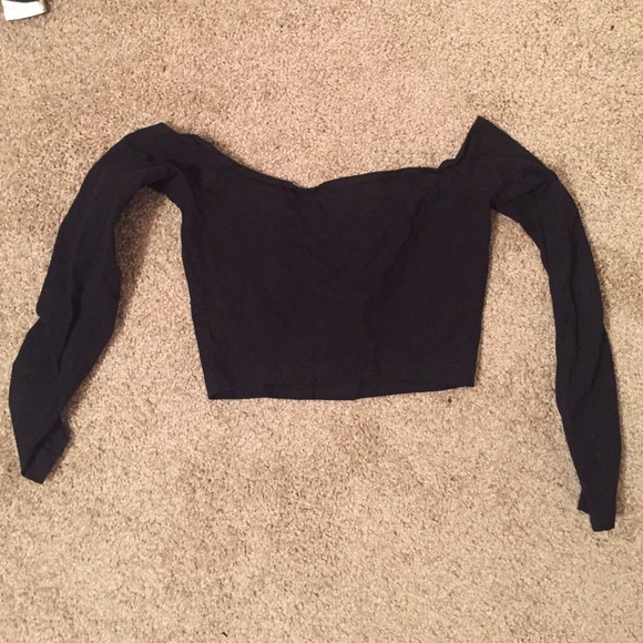 American Apparel Off Shoulder Crop Top