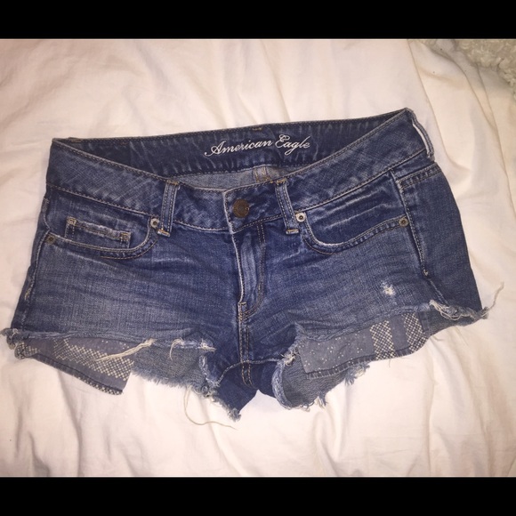 American eagle blue jean cut offs