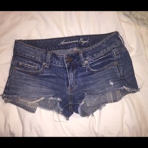 American eagle blue jean cut offs