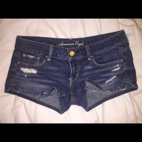 American eagle dark blue jeans shorts